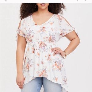 Torrid 1X hi-low babydoll top